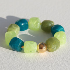 Bracelet cube golden ball green