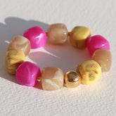Armband würfel goldene Kugel kirschrot