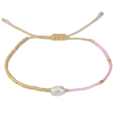 Brazalete Miyuki Perla Rosa
