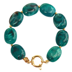 Pulsera de pastilla de esmeralda