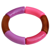 Pulsera penne marrón rosa morado
