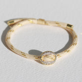 Bohnenarmband diamant creme