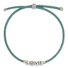 The love bracelet dusty blue silver