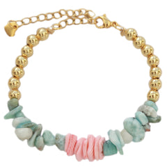 Bracelet coral stone gold