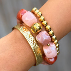 Bracelet cube golden ball rose