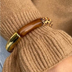 Brazalete penne leopardo marrón claro