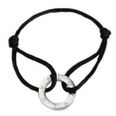 Armband circle love zwart zilver