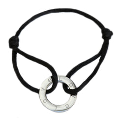 Armband circle love zwart zilver