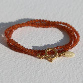 Armband Facetten wicklung Orange Granat
