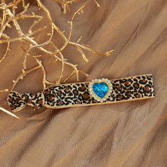 Pulsera leopardo strass azul