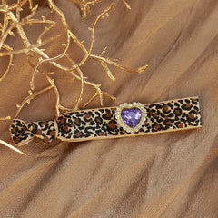 Pulsera de leopardo con pedrería morada