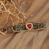 Armband luipaard strass rood