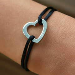 Pulsera dulce amor plata negra