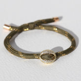 Olivgrünes Bohnen Diamantarmband