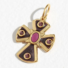 Charm cross aubergine