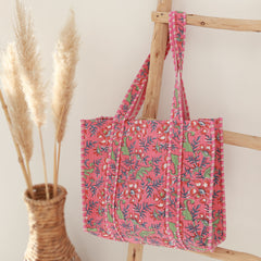 Blockprint shoulder bag pink
