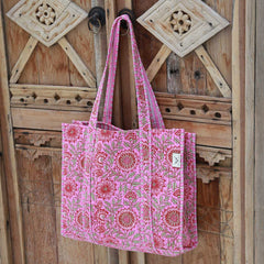 Blockprint Umhängetasche Paisley Pink