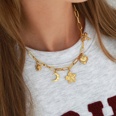 Cadena de eslabones flor luna