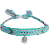Anklet cotton aztec silver dreamcatcher