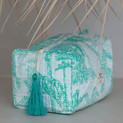 Blockprint Kulturbeutel Fez Tropic Türkis M