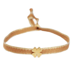 Woven bracelet clover gold