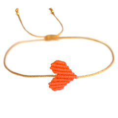 Brazalete corazón naranja neón