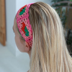 Hairband crochet cherry