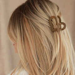 Haarspange mittleres Herz Taupe