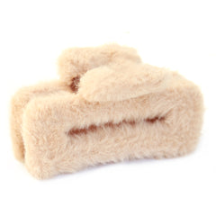 Hair clip fluffy beige
