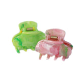 Haarspangen-Set grün/lachs