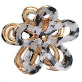 Hair clip steel flower black