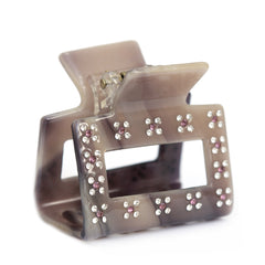 Haarklem pequeño, recto, strass color topo