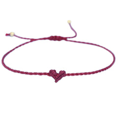 Brazalete de corazón Love Ibiza burdeos