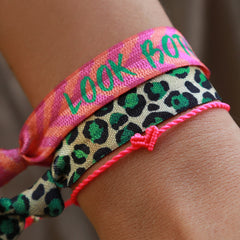 Brazalete de corazón Love Ibiza rosa oscuro