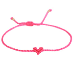 Brazalete de corazón Love Ibiza rosa oscuro