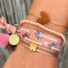 Bracelet caramel en forme de grand cœur