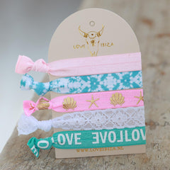Ibiza elastiekjes Turquoise love