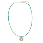 Halskette tibetan Amulett blau/silber