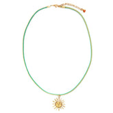 Ketting metallic turquoise zon