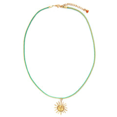 Ketting metallic turquoise zon