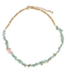 Ketting coral stone goud