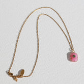 Collier en or avec pierre essentielle quartz rose