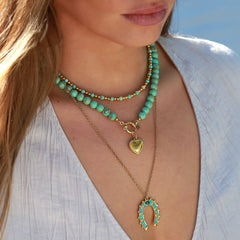 Ketting hoefijzer turquoise