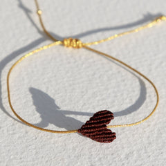 Armband großes Herz braunes