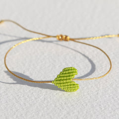 Armband groot hart lime
