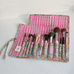 Make-up brush roll yellow