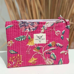 Kosmetiktasche „Blume“ in Rosa