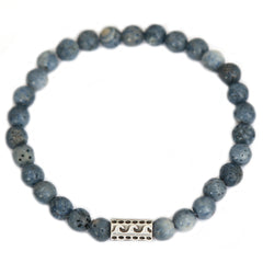 Men's bracelet blue stone wave