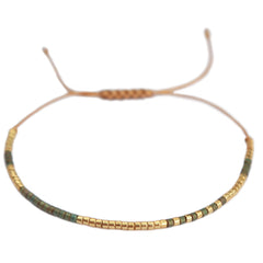 Miyuki bracelet olive gold