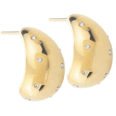 Gouden oorbellen drops strass